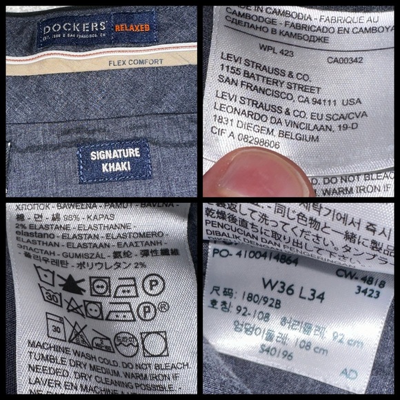 Dockers 🖤⚓️ Mens, Black, Khaki, Relaxed Fit, Wrinkle Free, 4 Pockets, Comfy ✌🏼 - Picture 2 of 16